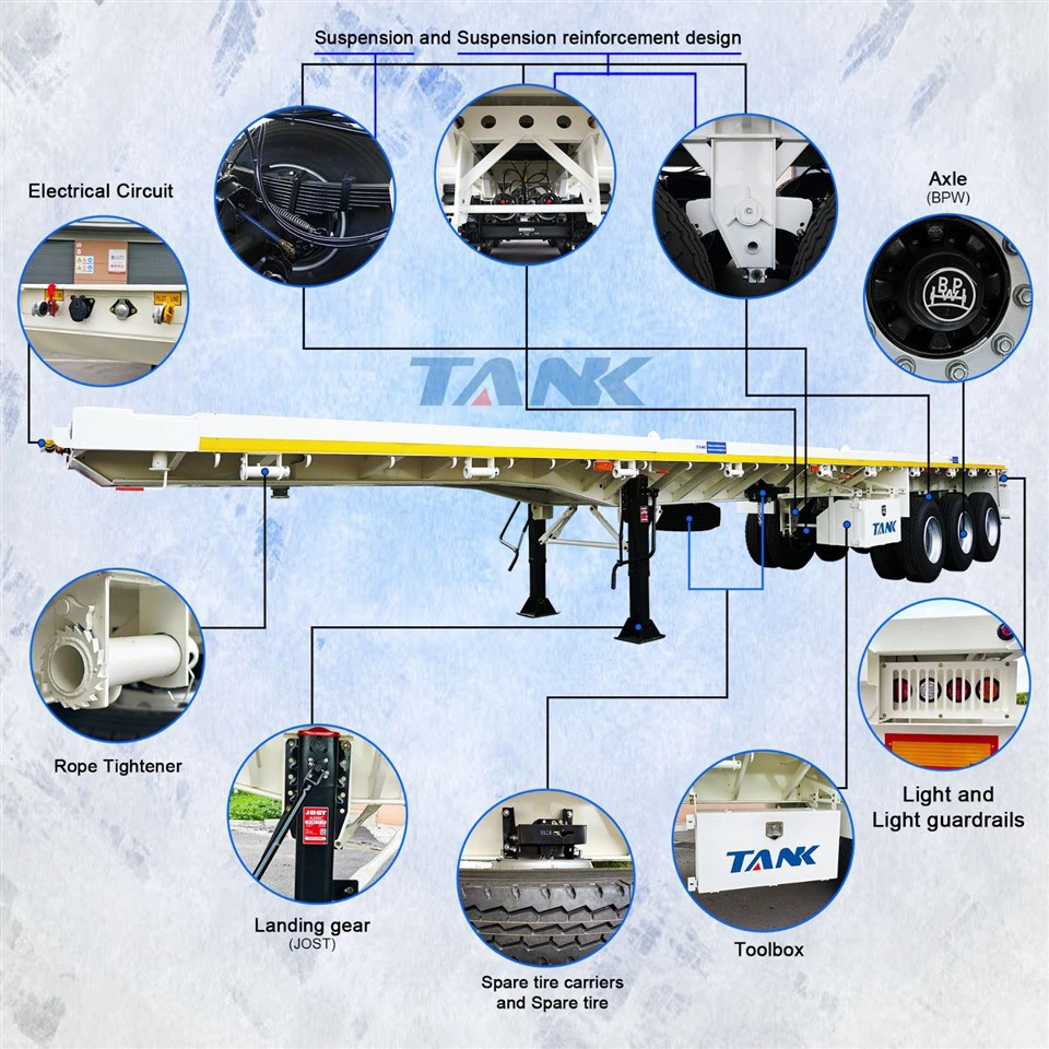 3 Axle 40ft Flatbed Semi-trailer best